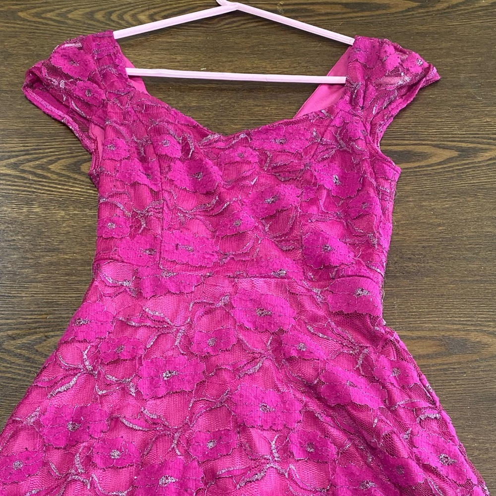 2 for $20 ⚜️ ixia Short Pink Shiny Whimsical Coquette Mini Dress Size Small - Picture 3 of 7